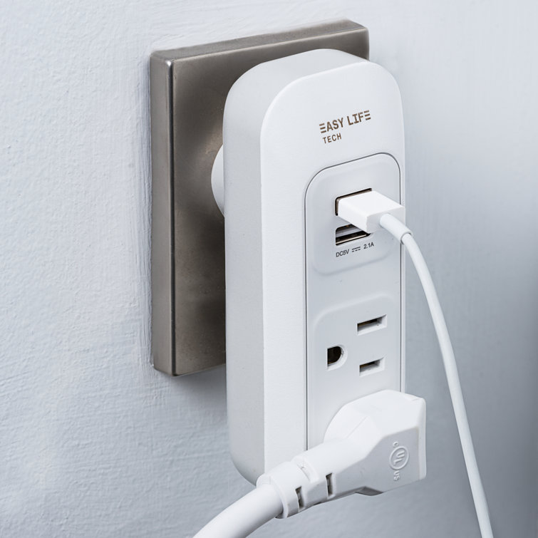 Easylife Tech 2Outlet 2USB Wall Power Strip Wayfair